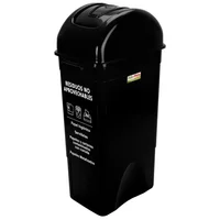 Papelera Cuadrada 55Lt Residuos No Aprovechables Negro Set X 3 Unidades