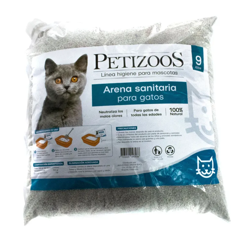 Arena Sanitaria Gato Aglomerante Absorbente Bentonita Petizoos