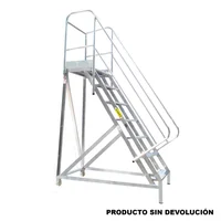 Escalera Certificada 1.75 m 7 P de Móvil Aluminio R-1409 136 kg Fanes