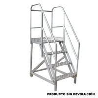 Escalera Certificada 1 m 4 P de Móvil Aluminio R-1409 136 kg Fanes