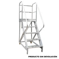 Escalera Certificada 1.25 m 5 P de Móvil Aluminio R-1409 136 kg Fanes
