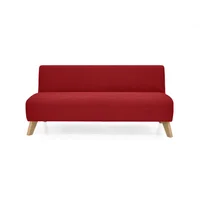 Sofá 3 Puestos Oslo 70x150x65 Tela Rojo
