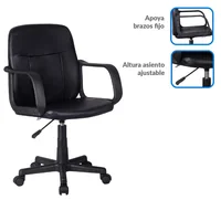 Silla de Escritorio Ejecutiva Giratoria Respaldo Bajo 54,5x84x49,5 cm Negra Just Home Collection