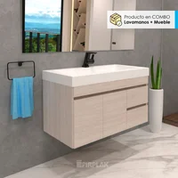 Combo Lavamanos Genova 94X48 Blanco Mueble Viteli Cierre Lento Mali