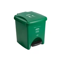 Caneca Plástica 20L Verde Para Organico Con Pedal