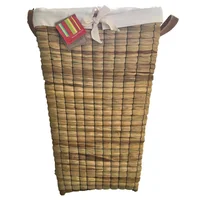 Canasto Ropa Junco Tejido A Mano Natural Con Manija 38X54X30 cm Just Home Collection