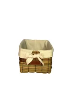 Canasto Ropa Junco Tejido A Mano Natural 30X13X18 cm Just Home Collection