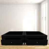 Base Cama Dividida Cajones Semidoble 120X190 Ecocuero Negro