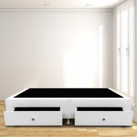 Base Cama Con Cajones Sencilla 100X190 Ecocuero Blanco