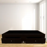 Base Cama Con Cajones Semidoble 120X190 Ecocuero Café