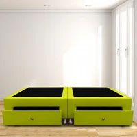 Base Cama Dividida Cajones Doble 140X190 Ecocuero Verde