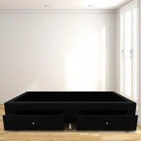 Base Cama Con Cajones Sencilla 100X190 Microfibra Negro