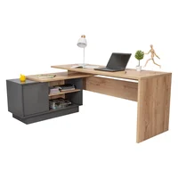Escritorio Office 14 71.6x179x125.7 Madera natural Gris oscuro