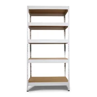 Estantería Metal Madera 180x90x40 cm 5 Niveles Gris