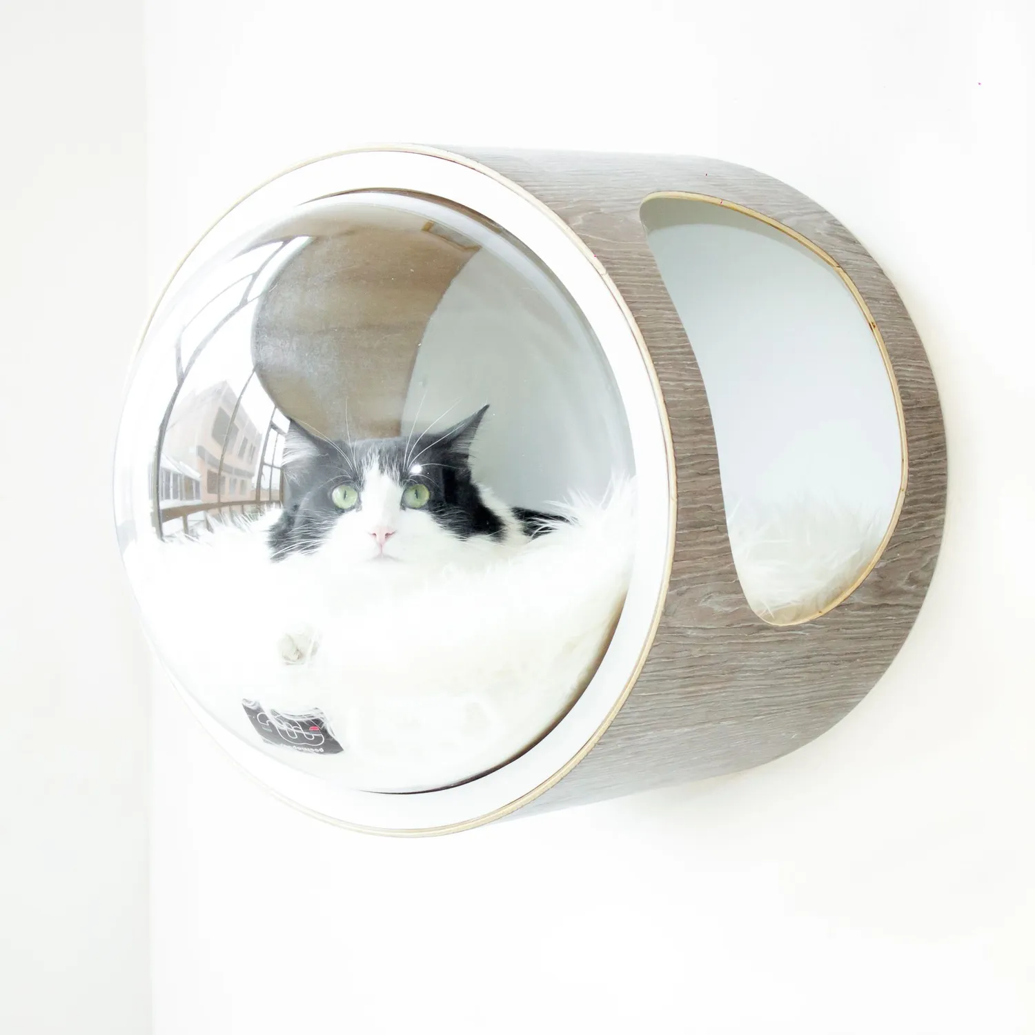 Casa Para Gatos Flotante 47X42X42Cm Pequeño Gris