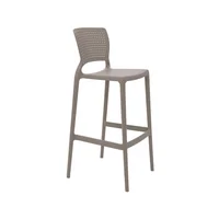 Silla Tramontina Safira Alta Bar en Polipropileno y Fibra de Vidrio Taupe