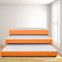 Cama Nido Triplex Doble 140X190 Ecocuero Naranja