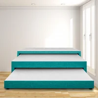 Cama Nido 3 Niveles Sencilla 90X190 Ecocuero Azul