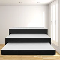 Cama Nido Triplex Doble 140X190 Microfibra Negro