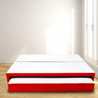 Cama Nido Dividida King 200X200 Ecocuero Rojo