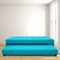 Cama Nido Jafar Sencilla 90X190 Microfibra Azul