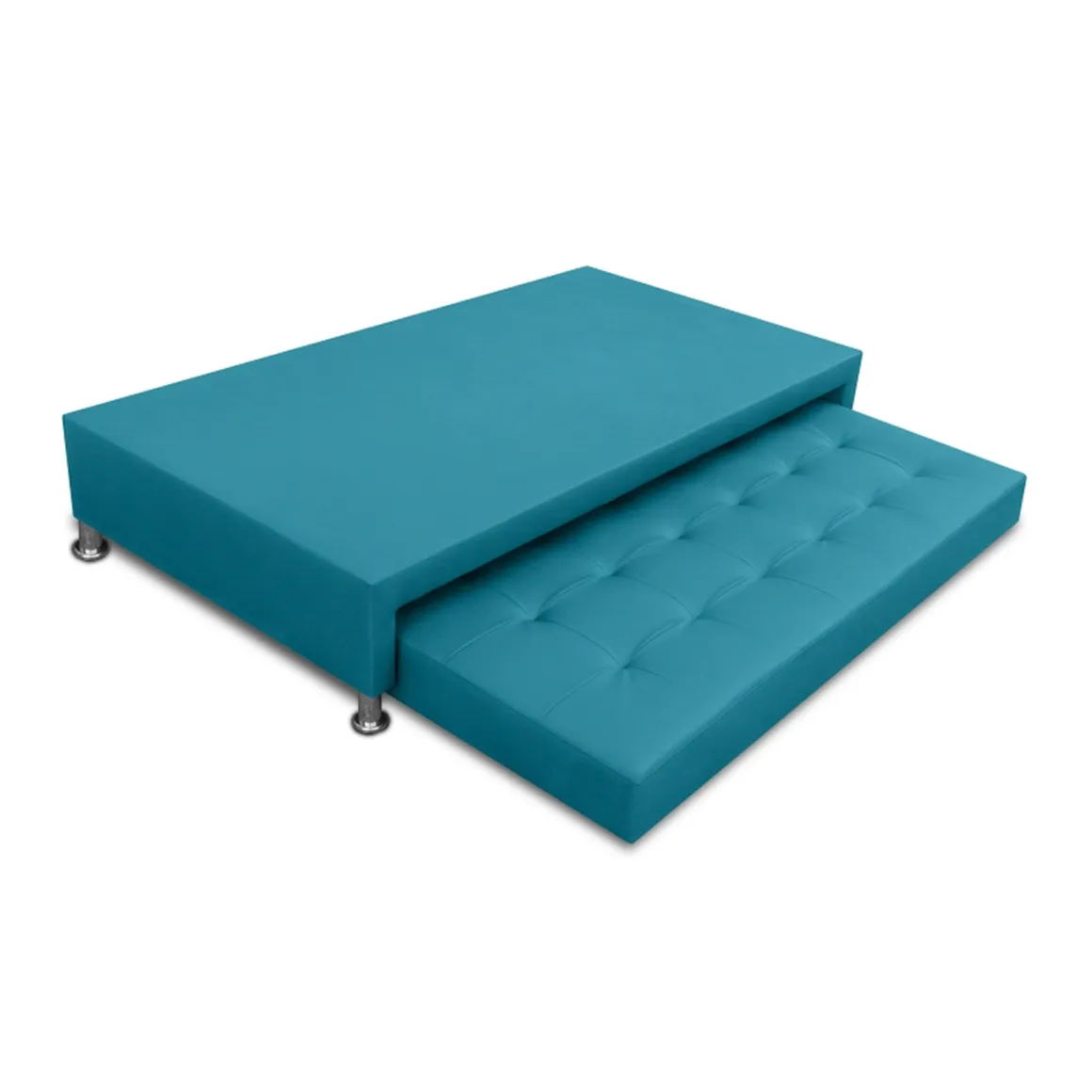 Cama Nido Jafar Sencilla 90X190 Ecocuero Azul - Homecenter.com.co
