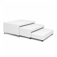 Cama Nido 3 Niveles Doble 140X190 Ecocuero Blanco