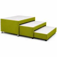 Cama Nido Triplex Doble 140X190 Ecocuero Verde