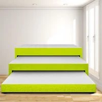 Cama Nido Triplex Doble 140X190 Ecocuero Verde