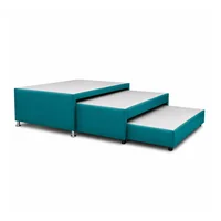 Cama Nido 3 Niveles Sencilla 100X190 Ecocuero Azul