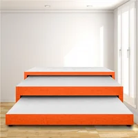 Cama Nido 3 Niveles Sencilla 100X190 Ecocuero Naranja