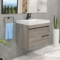 Kit Lavamanos Oslo 63X48 Cm Blanco Con Mueble Viteli Cierre Lento Tambo