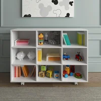 Biblioteca Estante Multiusos Salvador 108X83X33,5 Cm cm Blanco en MDP y con ruedas