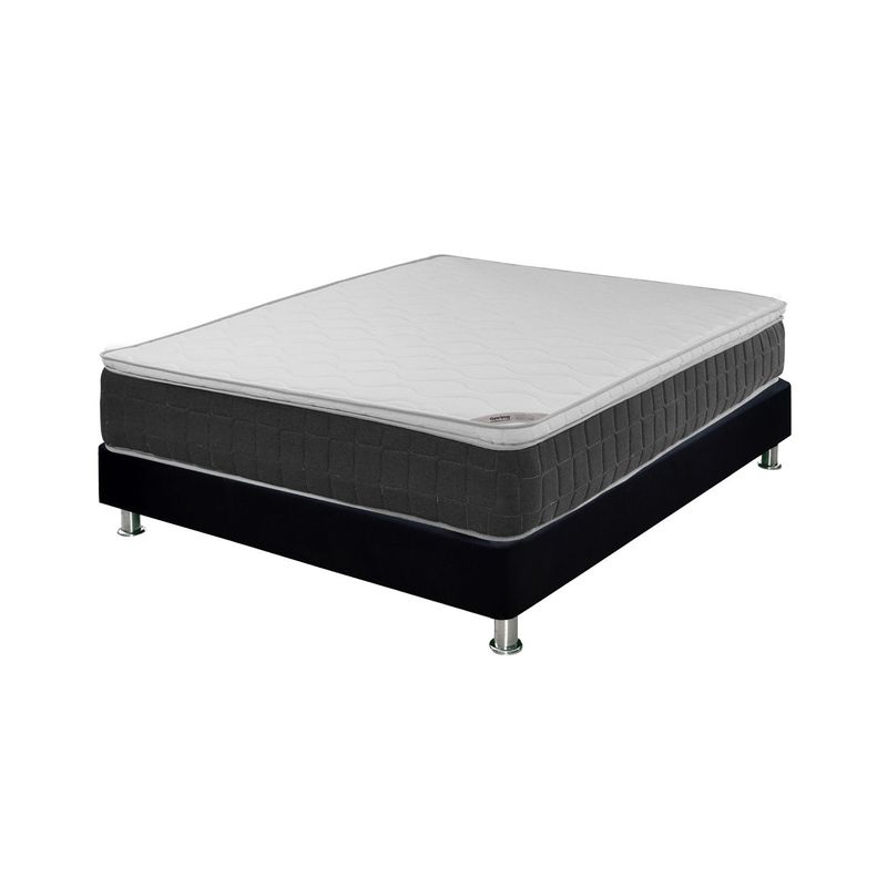 Combo Colchón Doble Spring Vital 140x190 cm Basecama Negra