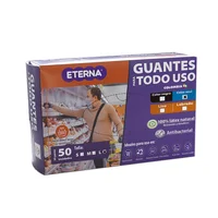 Guante Látex Corto Antibacterial Reutilizable Calibre 10 Talla L 50 Unidades Azul