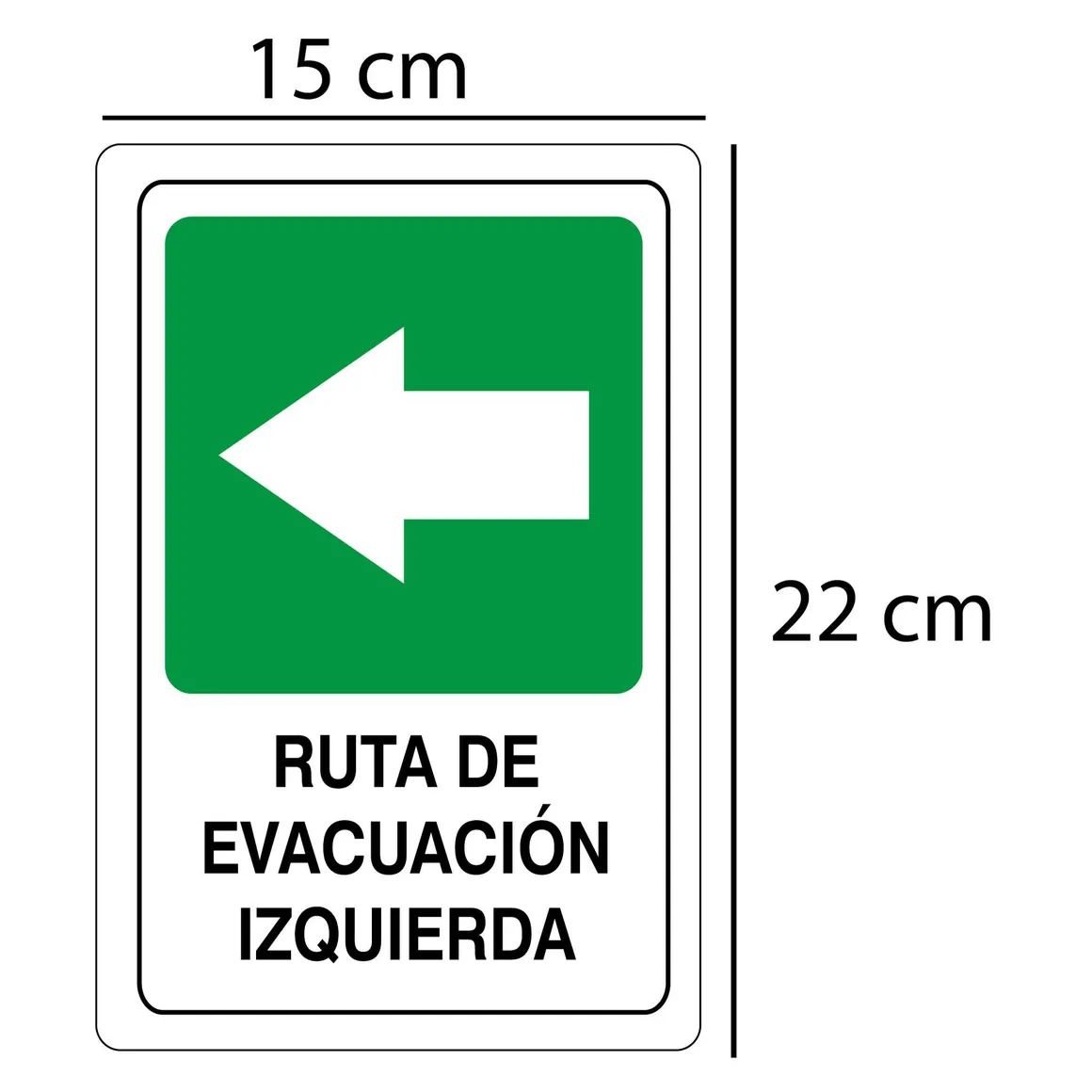 Senal Ruta Evacuacion Izquierda 22x15cm - Homecenter.com.co