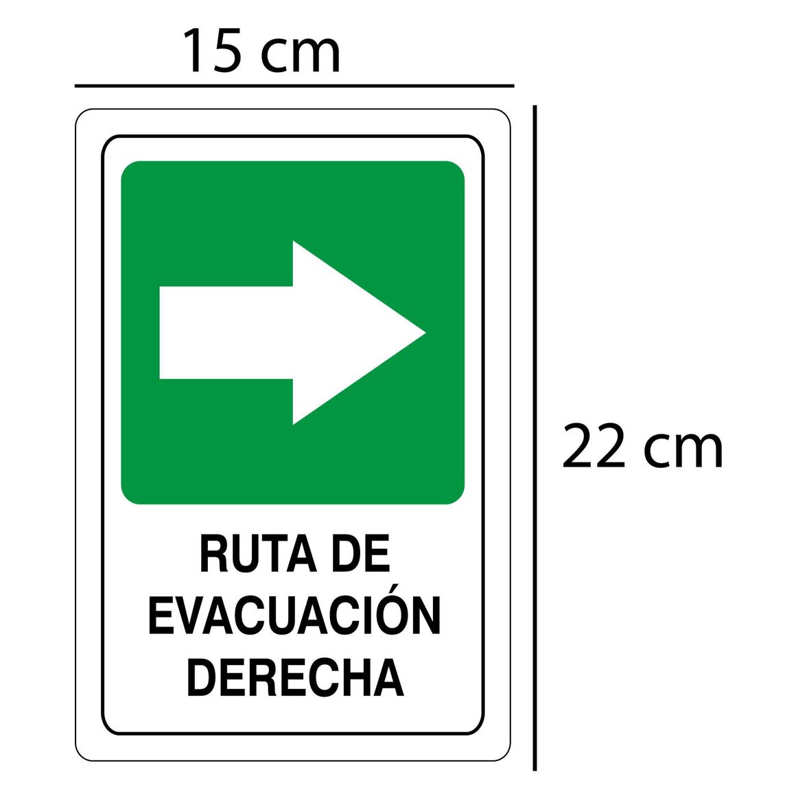 Señal Evacuacion Ruta Evacuacion Derecha 22X15 - Homecenter.com.co