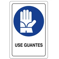 Señal Use Guantes 32.5X22.5 Cm Vinilo Adhesivo