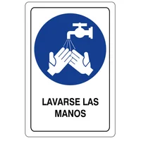 Señal Lavarse Las Manos 32.5X22.5Cm Vinilo Adhe