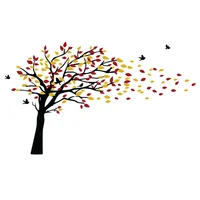 Vinilo Árbol de Otoño con Pájaros 260x180