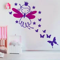 Vinilo Princesa de Mariposas Niña 100x100