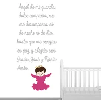 Vinilo Oracion Angel de la Guarda Niña 60x130