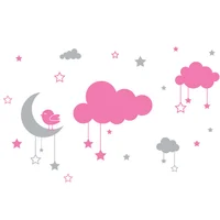 Vinilo Infantil Cielo y Nubes Niña 140x90