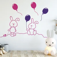 Vinilo Infantil Baby Rabbits T2 Niña 150x100