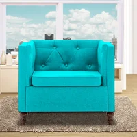 Poltrona Collins 100X90X80 Ecocuero Azul
