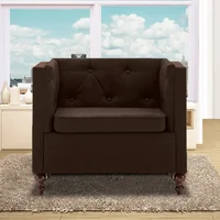 Poltrona Collins 100X90X80 Microfibra Café