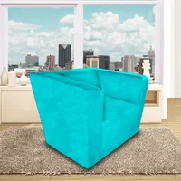 Poltrona West 100X90X80 Ecocuero Azul