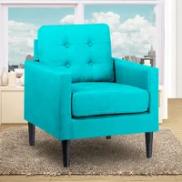 Poltrona Boss 100X90X80 Ecocuero Azul