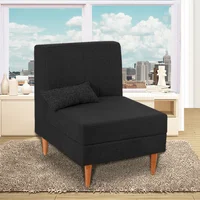 Poltrona Dussan 100X90X80 Ecocuero Negro