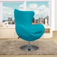 Poltrona Egg 105X77X70 Microfibra Azul
